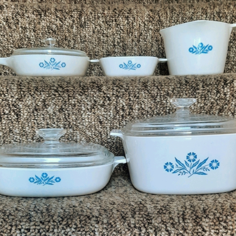 Lot of Blue Cornflower Pattern Corning Ware